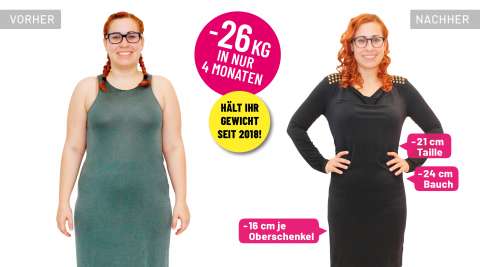 Abnehmen mit Lipödem: Jennifer Psenicka vor und nach 26 Kilogramm Gewichtsverlust