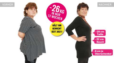 Erfolgreiche easylife Teilnehmerin Doris Uhl vor und nach der Gewichtsabnahme